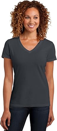 Women's Perfect Blend V Neck Tee Charcoal